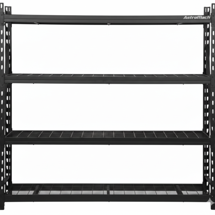 Astromach 4-Tier Industrial Duty Garage Storage Boltless Shelving Unit-77W x 72H x 24D - 3000lbsLoad Capacity